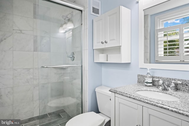 202 Trail Ct, Sterling, VA 20164 - full bath featuring toilet, vanity, and a stall shower