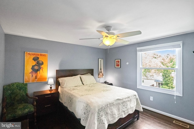 202 Trail Ct, Sterling, VA 20164 - bedroom featuring baseboards, wood finished floors, and ceiling fan