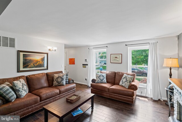 202 Trail Ct, Sterling, VA 20164 - living room featuring dark wood-style floors and baseboards