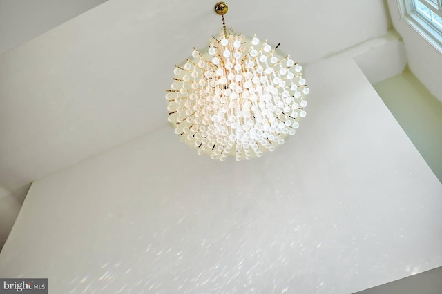 detailed view of a chandelier