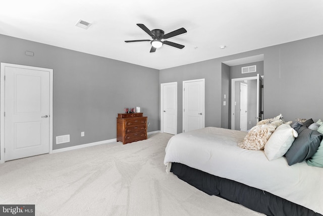 7471 Brunson Cir Unit 10A, Gainesville, VA 20155 - bedroom with light carpet and a ceiling fan