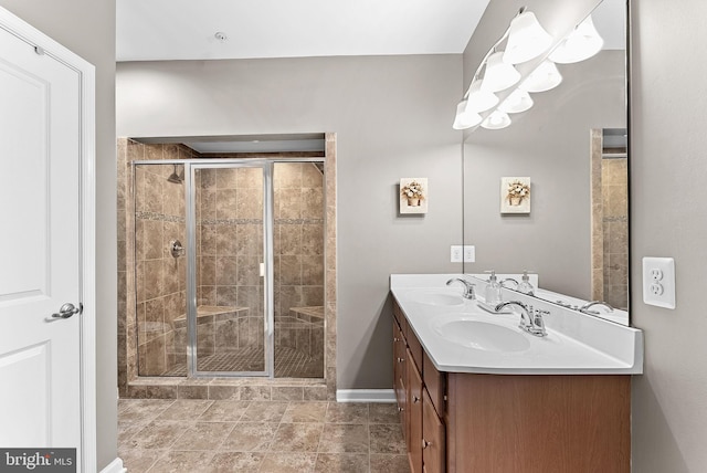 7471 Brunson Cir Unit 10A, Gainesville, VA 20155 - bathroom with double vanity and a stall shower
