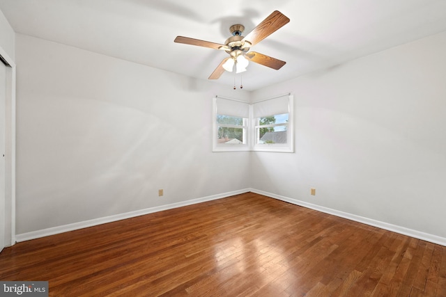 100 Furnlea Dr, Glen Burnie, MD 21060 - empty room with wood finished floors, baseboards, and ceiling fan