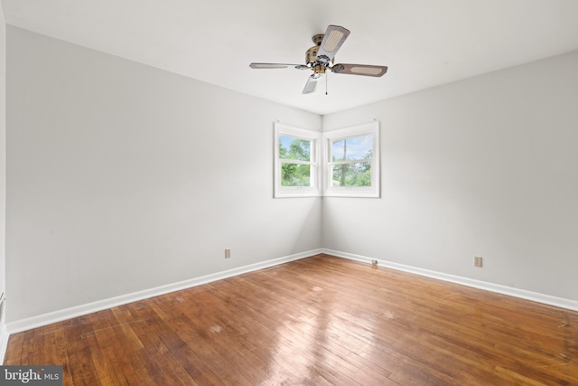 100 Furnlea Dr, Glen Burnie, MD 21060 - empty room with baseboards, hardwood / wood-style floors, and a ceiling fan