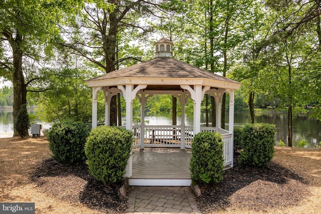 135 Woodlake Dr, Marlton, NJ 08053 - view of home's community featuring a gazebo, a water view, and view of wooded area