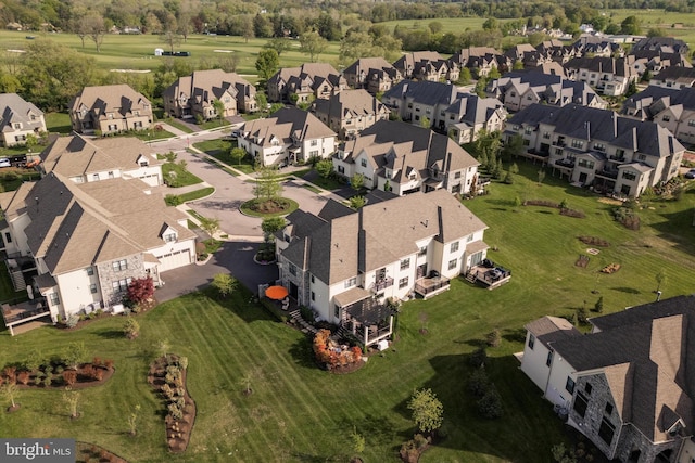 bird's eye view with a residential view