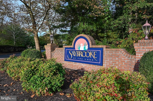 view of community sign
