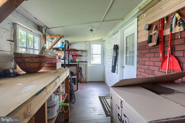 interior space with a workshop area and a healthy amount of sunlight