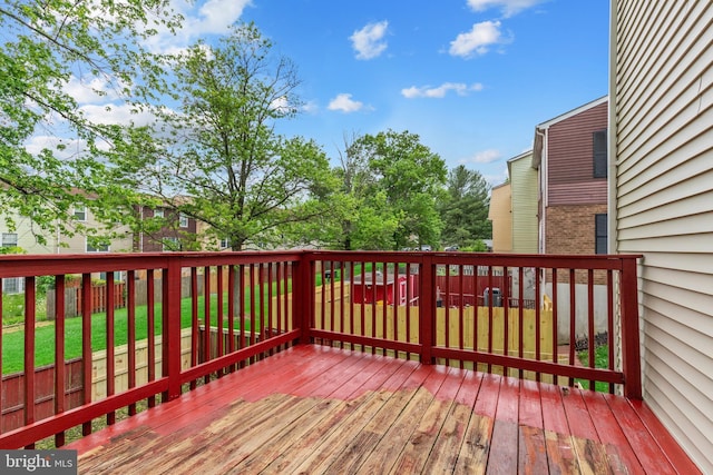 view of wooden deck