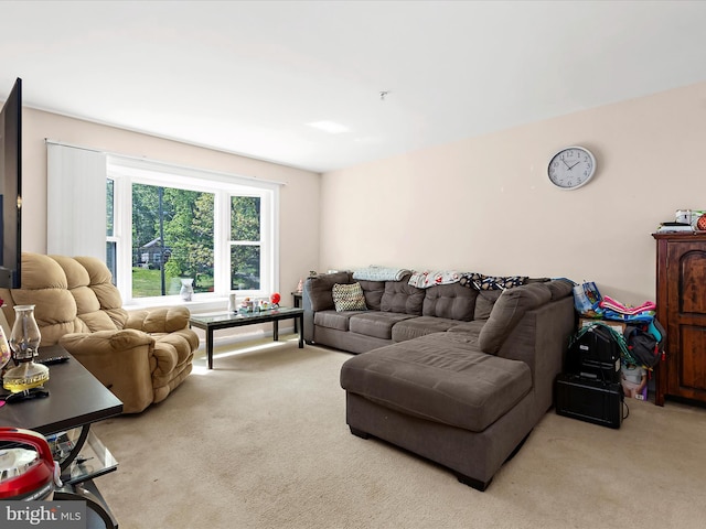 view of carpeted living area