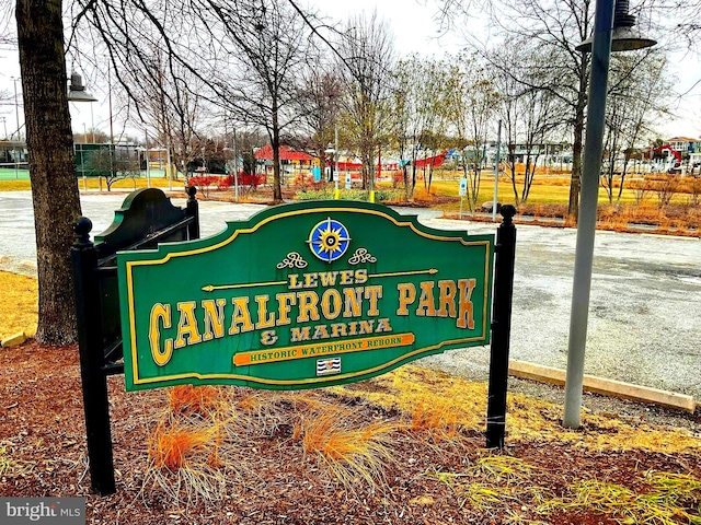 view of community sign