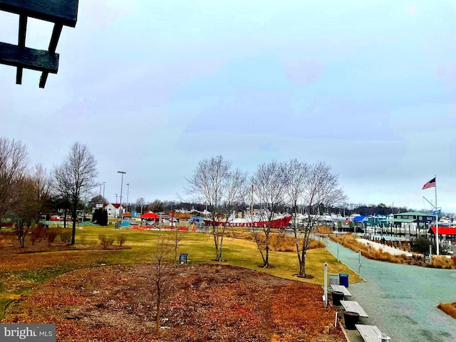 view of home's community featuring a lawn
