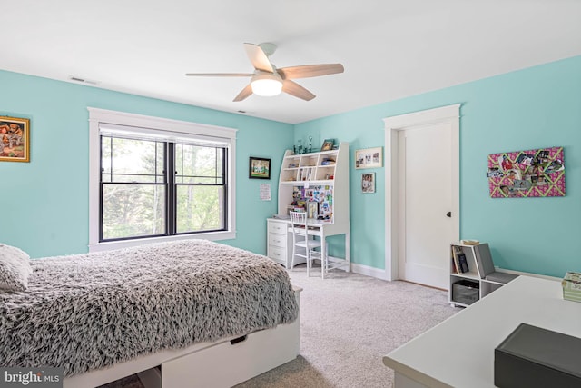 32991 Daisey Rd, Frankford, DE 19945 - carpeted bedroom featuring visible vents, a ceiling fan, and baseboards