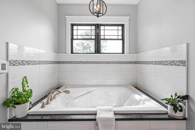 32991 Daisey Rd, Frankford, DE 19945 - full bathroom with wainscoting, tile walls, and a garden tub