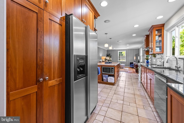 2430 Stanwick Rd, Phoenix, MD 21131 - kitchen with brown cabinets, recessed lighting, appliances with stainless steel finishes, and a sink