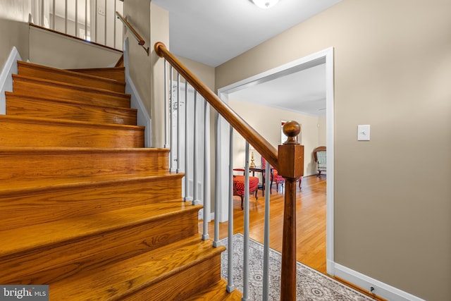 2430 Stanwick Rd, Phoenix, MD 21131 - stairway featuring wood finished floors