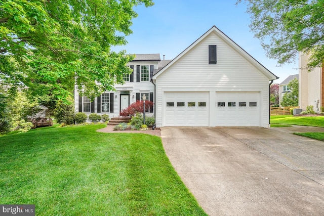 20662 Ashleaf Ct, Sterling, VA 20165 - view of front of property featuring concrete driveway, a front yard, and a garage