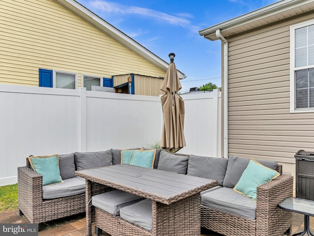 10350 Keyser Point Rd, Ocean City, MD 21842 - view of patio featuring fence and an outdoor living space