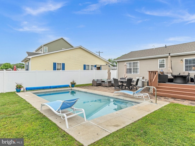 10350 Keyser Point Rd, Ocean City, MD 21842 - view of pool with an outdoor living space, a deck, and a patio area