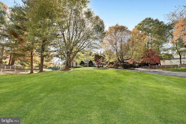 view of yard with fence