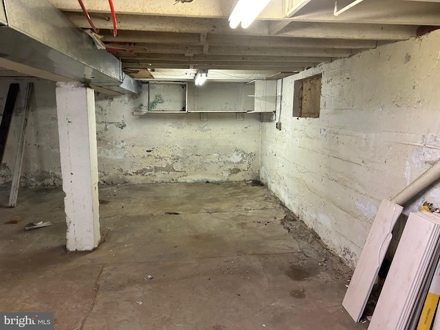view of unfinished below grade area