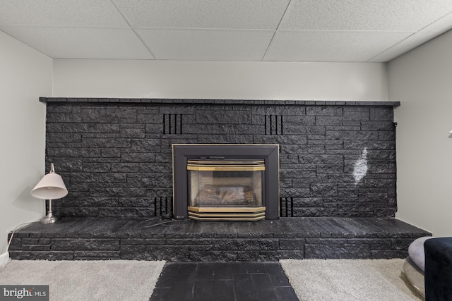 1004 Marietta Ave, Hanover, PA 17331 - detailed view of a fireplace with raised hearth and a paneled ceiling