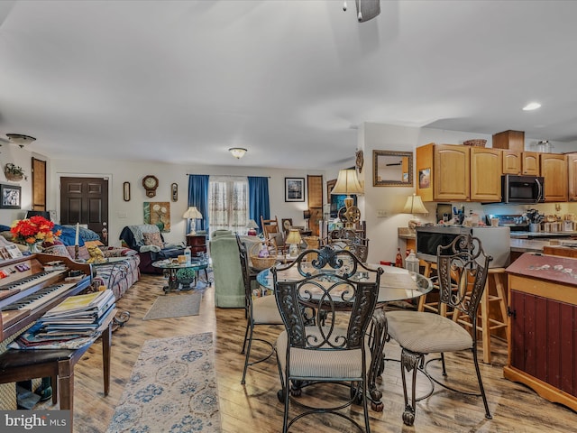 749 Poland Hollow Rd, Romney, WV 26757 - dining area with light wood-style floors and recessed lighting