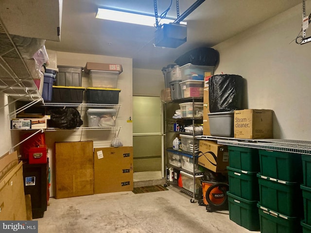 storage featuring a garage