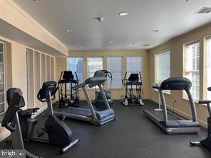 exercise room with visible vents