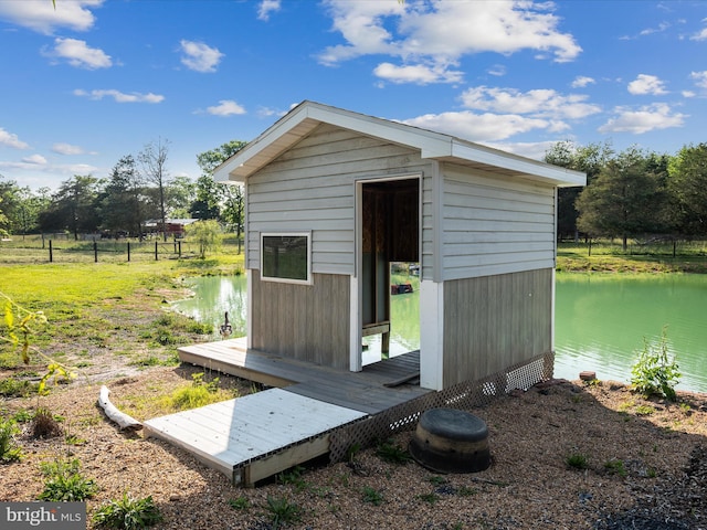 373 Thunder Hill Dr, Summit Point, WV 25446 - view of shed featuring a water view