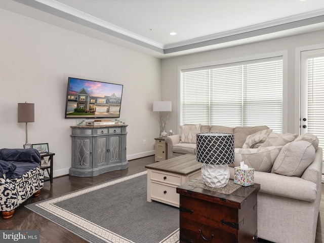 1513 Yellow Sand Ln, Odenton, MD 21113 - living room with plenty of natural light, baseboards, and dark wood-style flooring