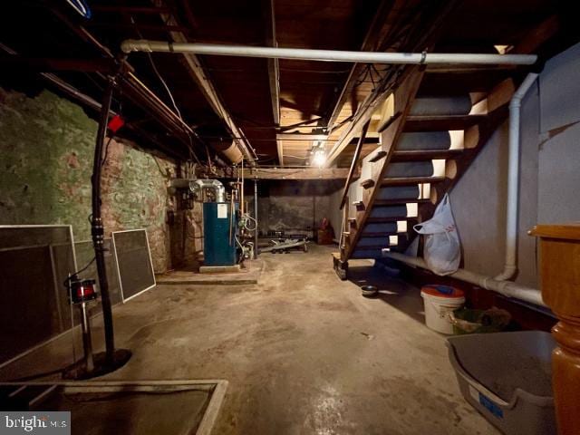 view of unfinished basement