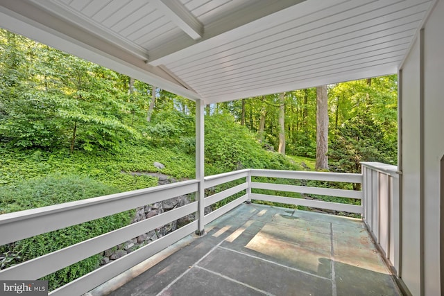 view of patio with a balcony