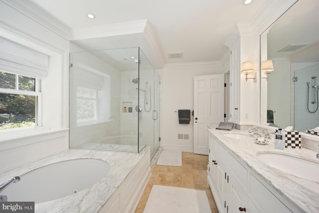 1660 Mount Pleasant Rd, Villanova, PA 19085 - bathroom with a shower stall, a garden tub, and visible vents