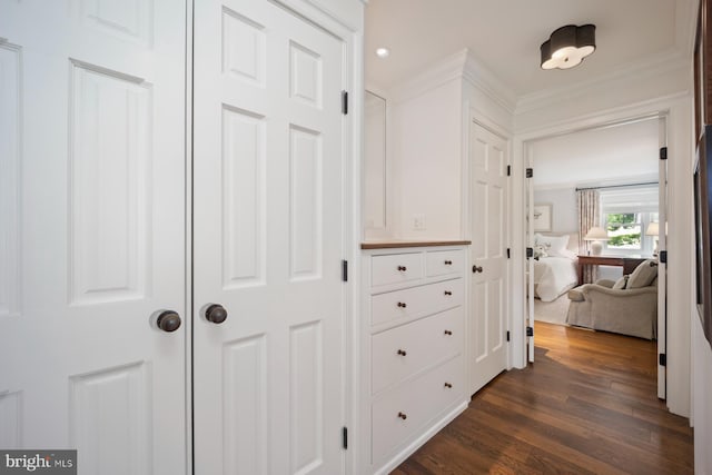 1660 Mount Pleasant Rd, Villanova, PA 19085 - hall with crown molding and dark wood finished floors