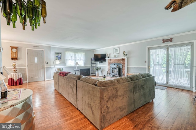 14957 Cherry Ln, Ridgely, MD 21660 - living room featuring wood-type flooring and ornamental molding