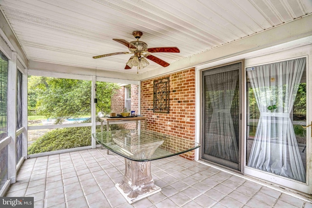 14957 Cherry Ln, Ridgely, MD 21660 - unfurnished sunroom featuring plenty of natural light and a ceiling fan