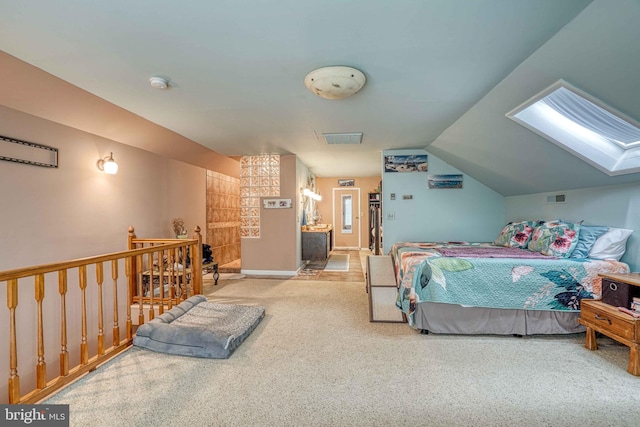14957 Cherry Ln, Ridgely, MD 21660 - bedroom featuring carpet flooring, a skylight, and lofted ceiling