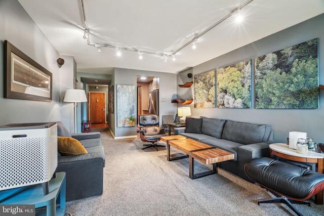 604 S Washington Sq Unit 1408, Philadelphia, PA 19106 - carpeted living area with rail lighting