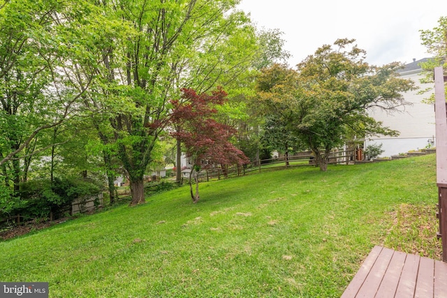 view of yard with fence