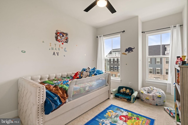 17303 Turnstone Dr, Dumfries, VA 22026 - bedroom featuring carpet flooring, a ceiling fan, and baseboards
