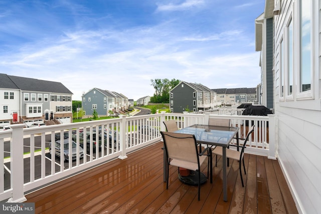 17303 Turnstone Dr, Dumfries, VA 22026 - wooden deck with a residential view and outdoor dining space