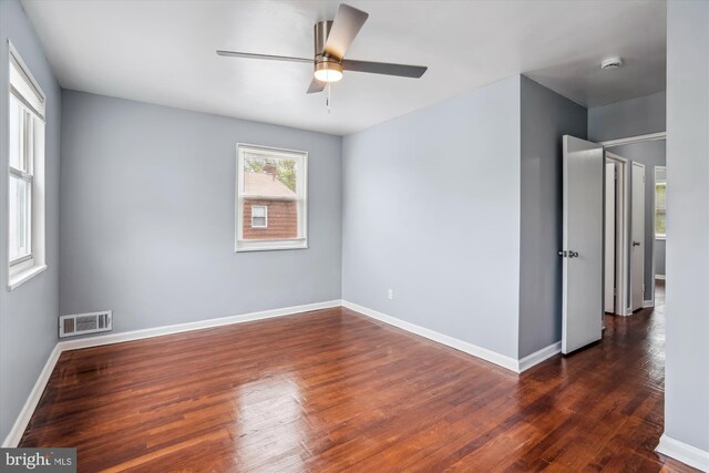 6023 20th Ave, Hyattsville, MD 20782 - empty room featuring wood finished floors, ceiling fan, and baseboards