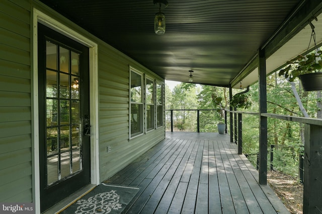 deck with a porch