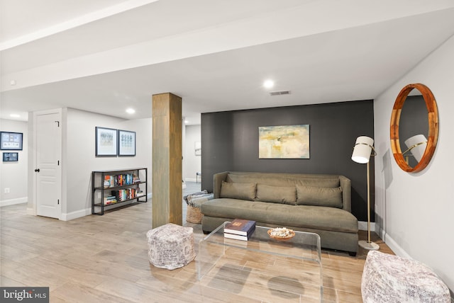 12019 Wandabury Rd, Oakton, VA 22124 - living room with baseboards, recessed lighting, and light wood-type flooring