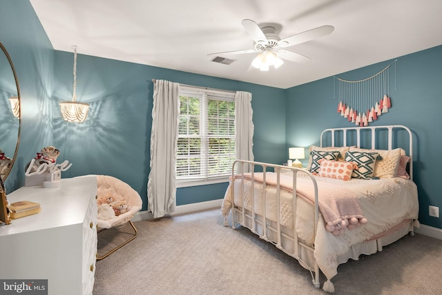 12019 Wandabury Rd, Oakton, VA 22124 - bedroom featuring baseboards, carpet floors, and a ceiling fan