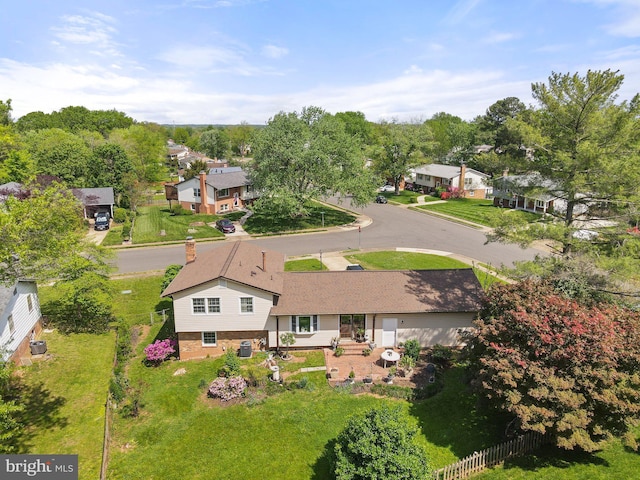 drone / aerial view with a residential view