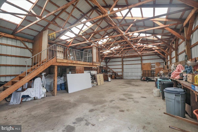 garage featuring metal wall