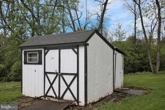 view of shed