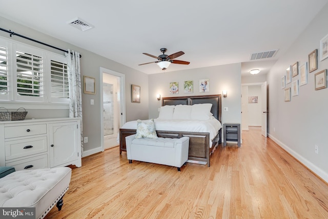 3207 19th St N, Arlington, VA 22201 - bedroom with light wood finished floors, baseboards, multiple windows, and ceiling fan